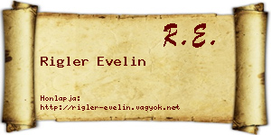 Rigler Evelin névjegykártya